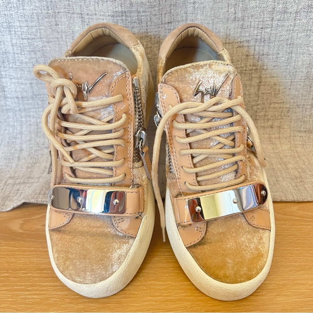 Giuseppe Zanotti Pink Velvet May London Sneakers - US Size 5